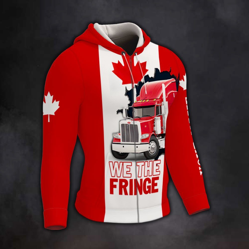 Personalized We The Fringe Zip Hoodie, Freedom Convoy 2022, Canadian Trucker, Truckers For Freedom, Mandate Freedom, Fringe Minority QNN704ZHCTv1 - Image 2