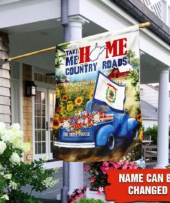 Personalized West Virginia. Country Roads Take Me Home American Flag THH3136FCTv1