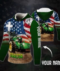 Personalized Zip Hoodie Farm Tractor Custom Name MLH2201ZHCT