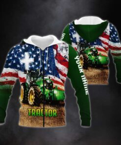 personalized zip hoodie farm tractor custom name mlh2201zhct 3097