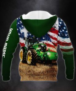 personalized zip hoodie farm tractor custom name mlh2201zhct 4336