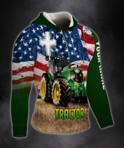 personalized zip hoodie farm tractor custom name mlh2201zhct 7753