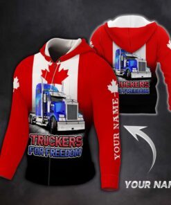 Personalized Zip Hoodie Freedom Convoy 2022, Canadian Trucker, Truckers For Freedom, Mandate Freedom QNN707ZHCT