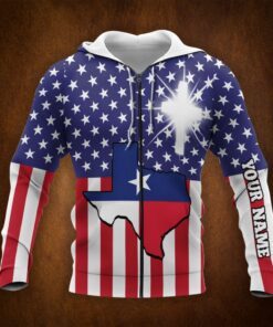 personalized zip hoodie god bless texas custom name ddh2000zhct 3027