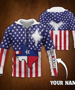 Personalized Zip Hoodie God Bless Texas Custom Name DDH2000ZHCT