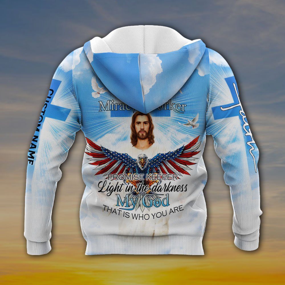 Personalized Zip Hoodie God Jesus Christ Way Maker Miracle Worker Promise Keeper Custom Name LHA2123ZHCT - Image 4