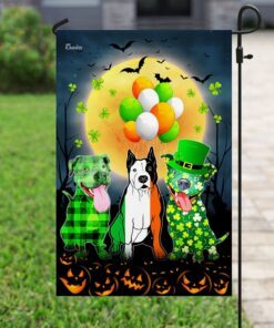 pitbull irish halloween flag 7315