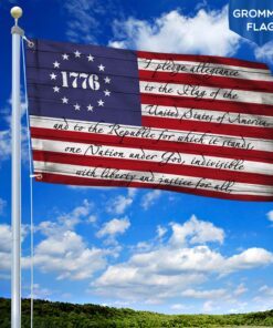 Pledge of Allegiance Grommet Flag Patriotic 1776 American THH3362GF