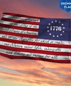 pledge of allegiance grommet flag patriotic 1776 american thh3362gf 8285