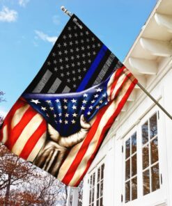police. back the blue. the thin blue line flag 4852