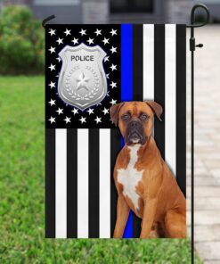 police dog boxer american u.s. flag 3682