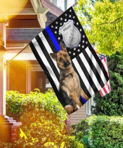 police dog german shepherd american u.s. flag 7087