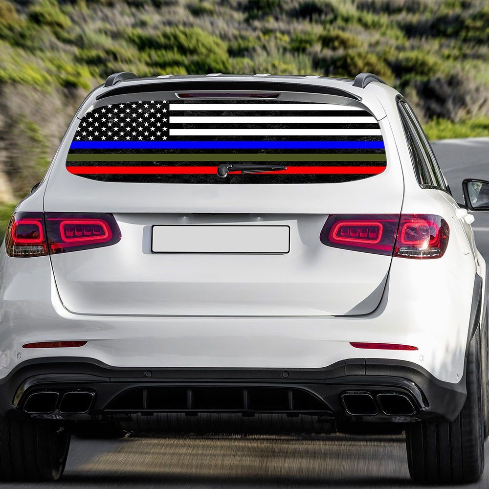Police Military and Fire Thin Line American Rear Window Decal QNK03CD - Image 4
