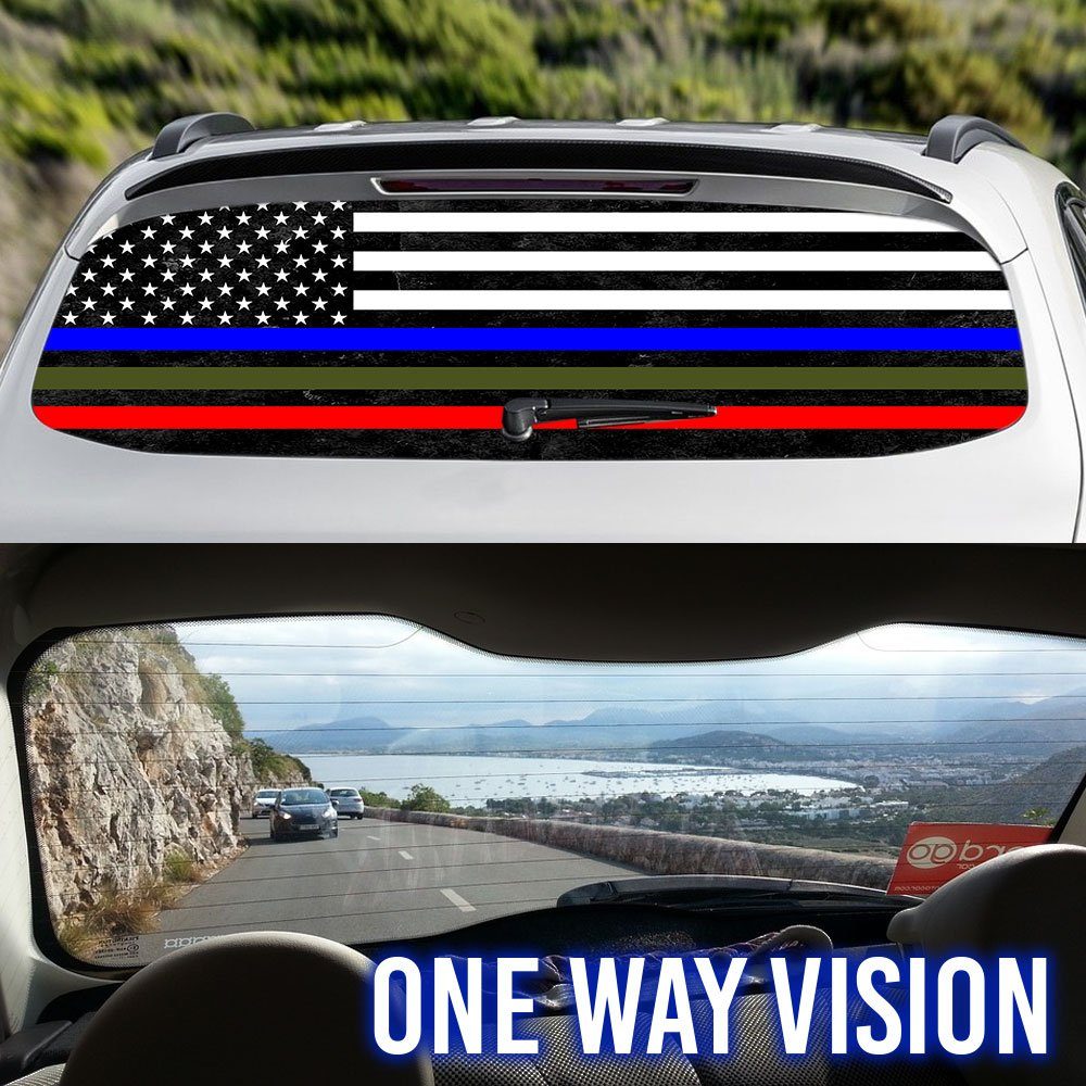 Police Military and Fire Thin Line American Rear Window Decal QNK03CD - Image 2