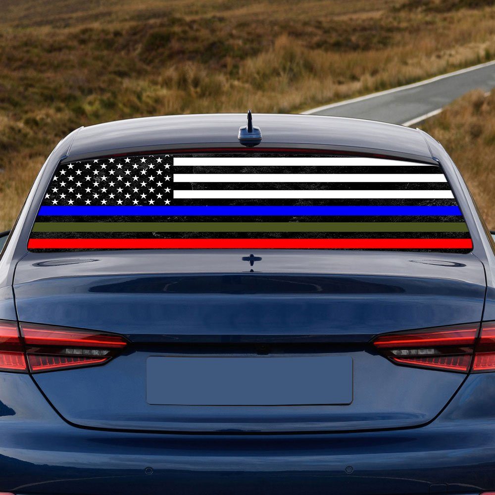 Police Military and Fire Thin Line American Rear Window Decal QNK03CD - Image 3