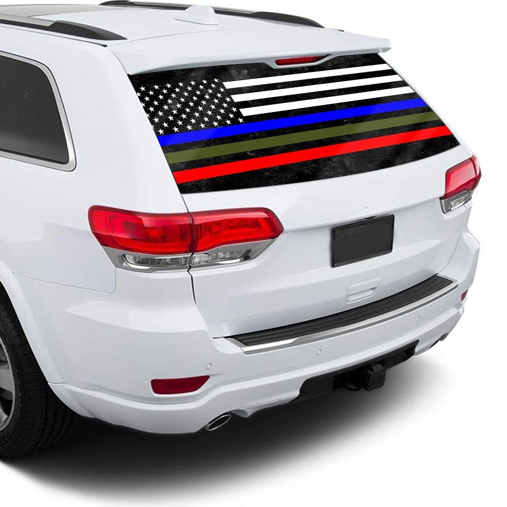 Police Military and Fire Thin Line American Rear Window Decal QNK03CD - Image 6