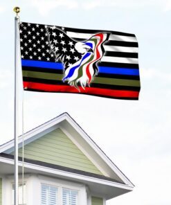 police military and fire thin line eagle grommet flag usa blue green red line flag tqn236gf 4789