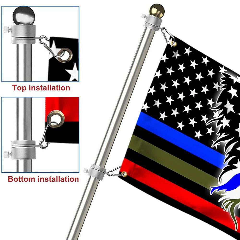 Police Military and Fire Thin Line Eagle Grommet Flag USA Blue Green Red Line Flag TQN236GF - Image 7