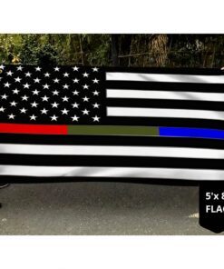 police military and fire thin line usa blue green red line grommet flag tqn35gf 6593