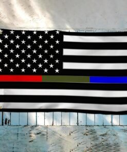 police military and fire thin line usa blue green red line grommet flag tqn35gf 7538