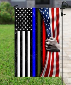 police military and fire thin line usa flag 3391