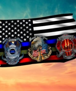 Police Military and Fire Thin Line USA Grommet Flag, Blue Green Red Line TQN31GF