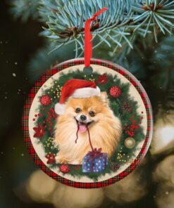 Pomeranian Ornament Dog Lover Christmas Ornament QTR321Ov10