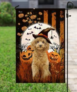 poodle happy halloween flag 2412