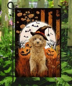 poodle happy halloween flag 6916