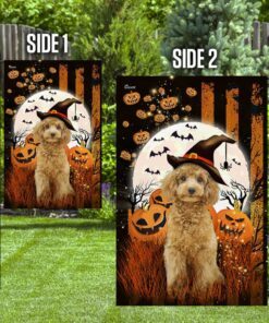 poodle happy halloween flag 7994