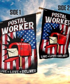 postal worker. live. love. deliver flag 2276