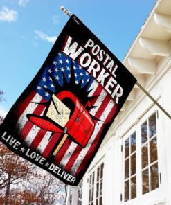 postal worker. live. love. deliver flag 4233