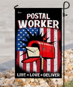 postal worker. live. love. deliver flag 8947
