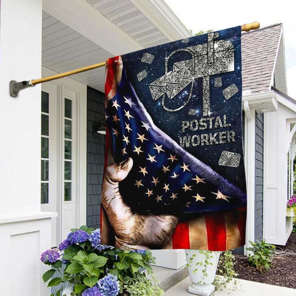 Postal Worker Diamond Mailbox Flag