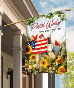 Postal Worker Love What You Do Red Cardinal Mailbox Flag