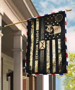 Postal Worker Vintage Stamp Flag