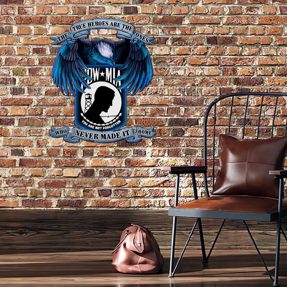 Pow Mia True Heroes, You Are Not Forgotten Hanging Metal Sign MBH16F - Image 3