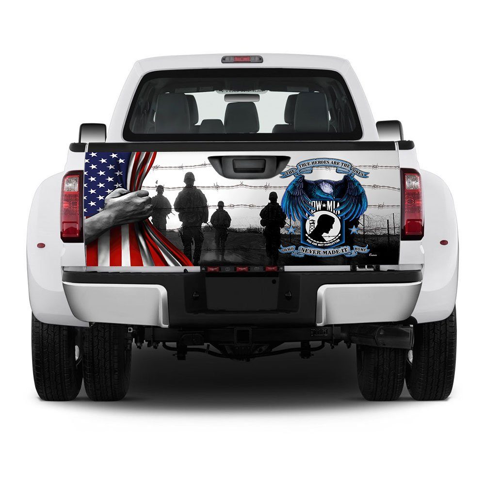 Pow Mia True Heroes, You Are Not Forgotten Truck Tailgate Decal Sticker Wrap MBH16F - Image 5