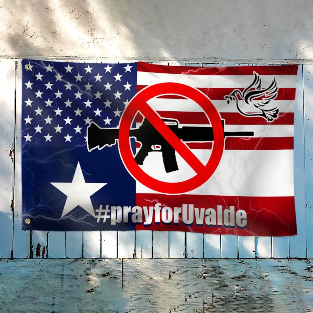 Pray For Uvalde Flag. Pray For Texas Grommet Flag. Stop Now Flag. Control Gun Flag LNT180GF - Image 3