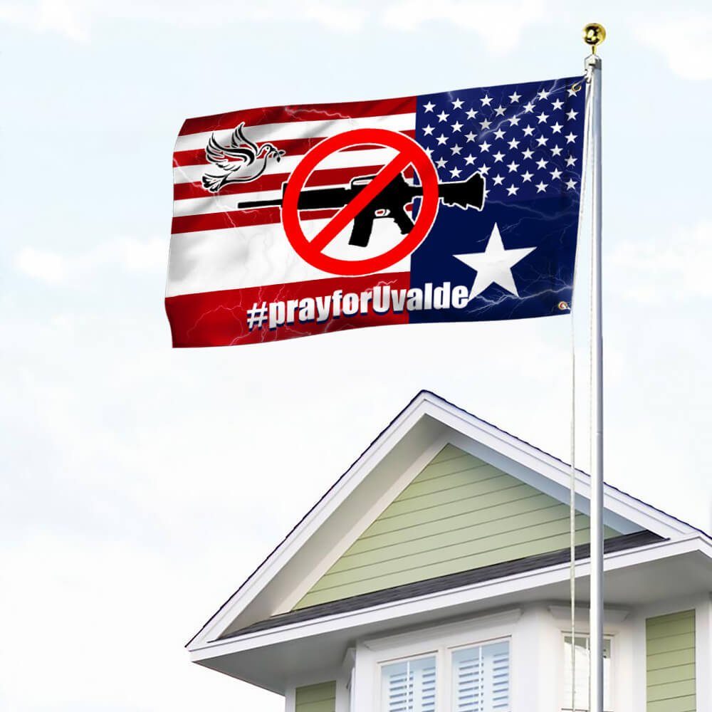 Pray For Uvalde Flag. Pray For Texas Grommet Flag. Stop Now Flag. Control Gun Flag LNT180GF - Image 5
