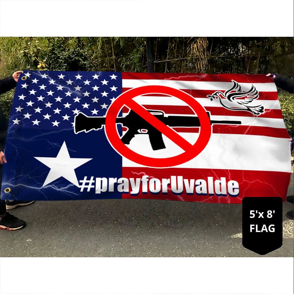 Pray For Uvalde Flag. Pray For Texas Grommet Flag. Stop Now Flag. Control Gun Flag LNT180GF - Image 4