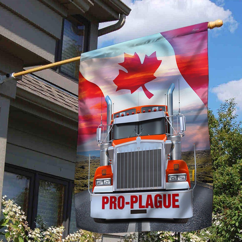 Pro-plague Freedom Convoy 2022 Flag, Truckers For Freedom, Canadian Trucker, Mandate Freedom QNK1061Fpz - Image 3