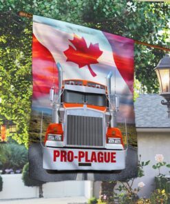 pro plague freedom convoy 2022 flag, truckers for freedom, canadian trucker, mandate freedom qnk1061fpz 4054
