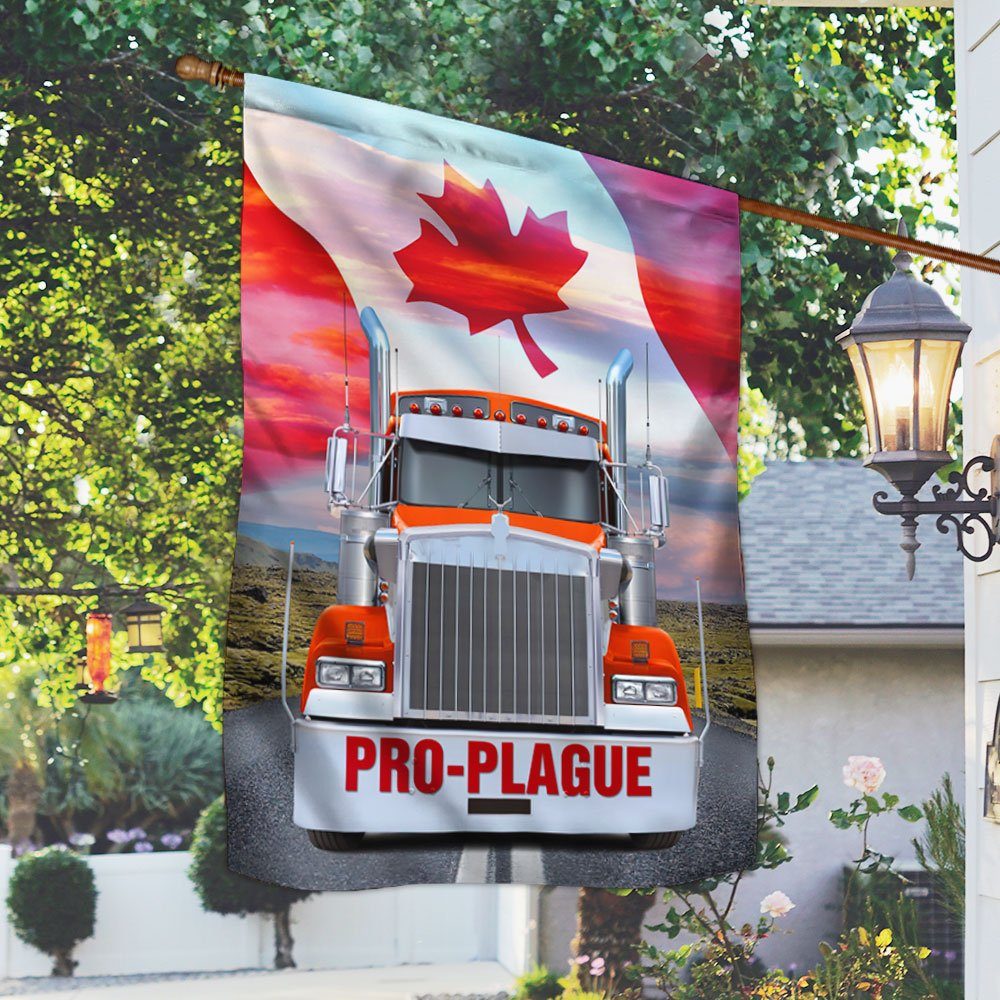 Pro-plague Freedom Convoy 2022 Flag, Truckers For Freedom, Canadian Trucker, Mandate Freedom QNK1061Fpz - Image 2