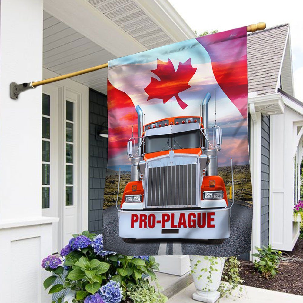 Pro-plague Freedom Convoy 2022 Flag, Truckers For Freedom, Canadian Trucker, Mandate Freedom QNK1061Fpz