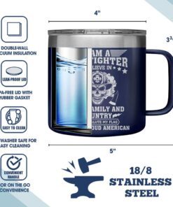 proud american firefighter insulated coffee mug tpt237cm 8472