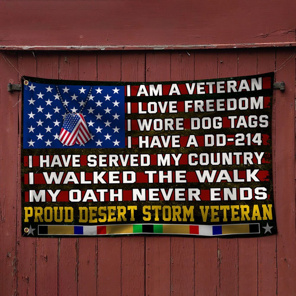 Proud Desert Storm Veterans Grommet Flag, Gulf War Veterans, I Walked The Walk Flag QNN532GFv1 - Image 5