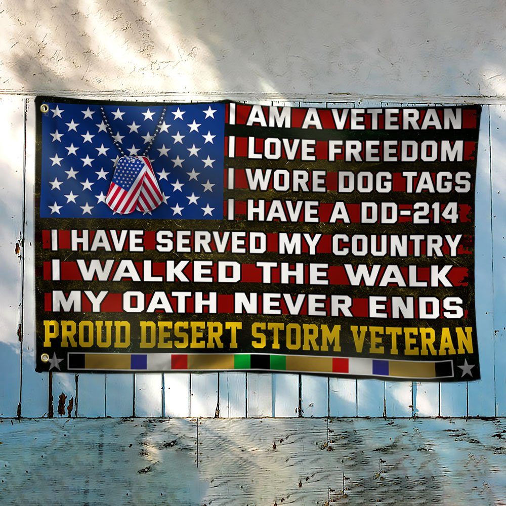 Proud Desert Storm Veterans Grommet Flag, Gulf War Veterans, I Walked The Walk Flag QNN532GFv1 - Image 4