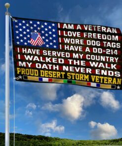 proud desert storm veterans grommet flag, gulf war veterans, i walked the walk flag qnn532gfv1 7882