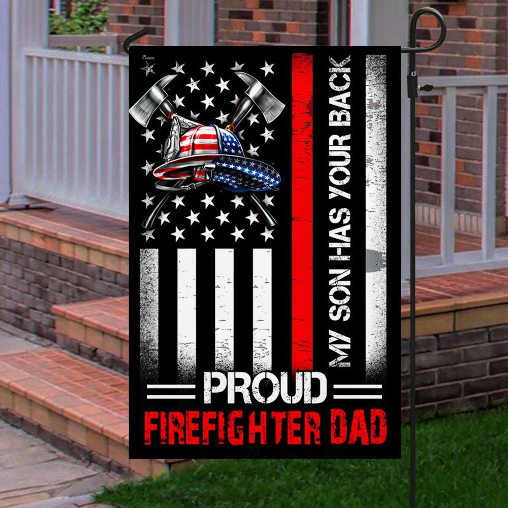 Proud Firefighter Dad Flag My Son Has Your Back DDH2898Fv2 - Image 5